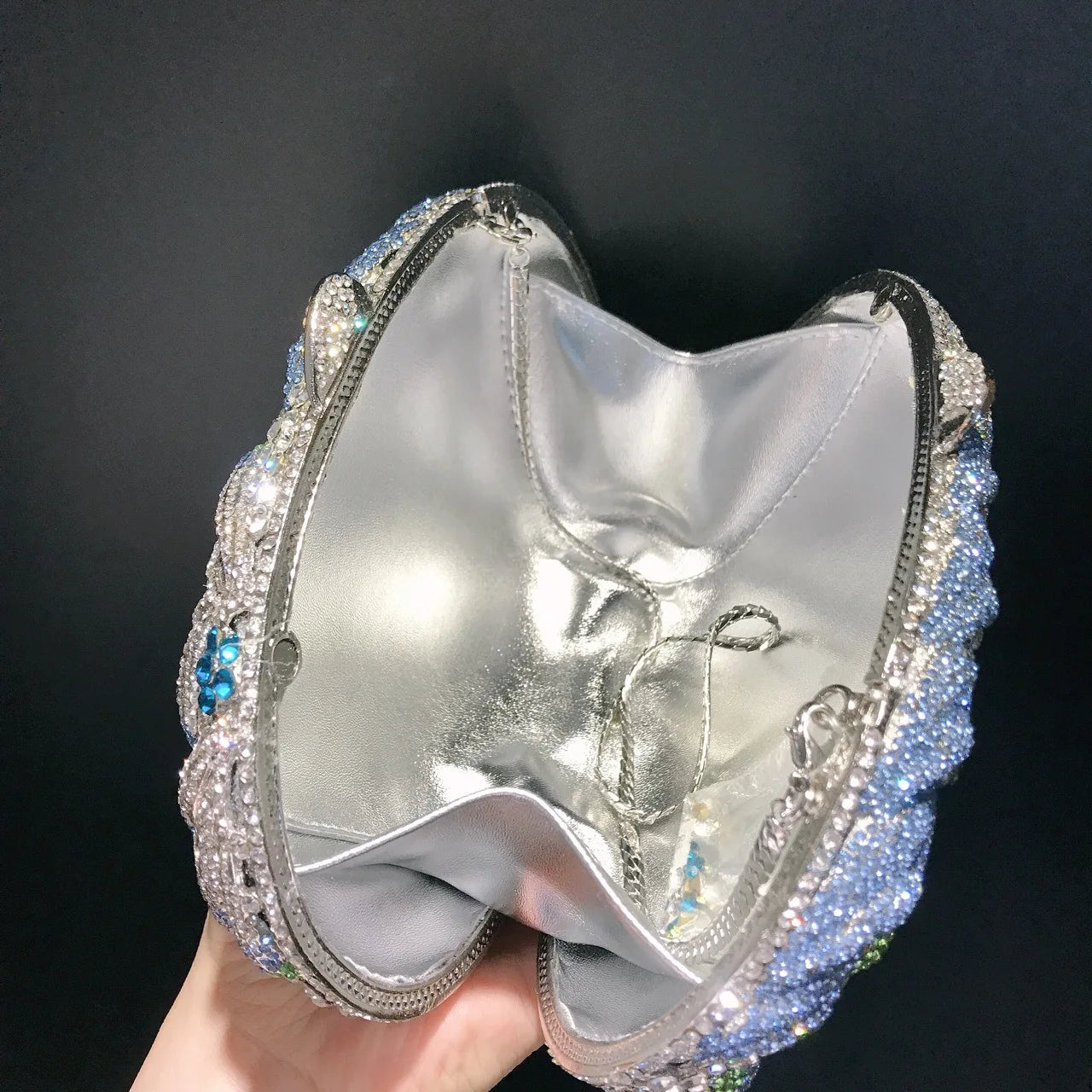 Crystal Wrap Diamond Banquet Clutch Bag Bridal Handbag Flower Rhinestone Evening Bag Metal Chain Diamond Bag Women Vintage Bag