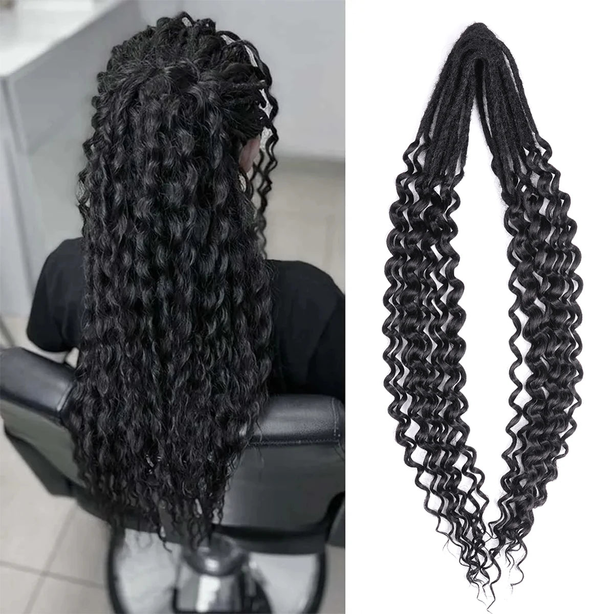 Handmade Dreadlocks Hair Extensions 24Inch Soft Crochet Dreadlock Braids Hair Synthetic Faux Locs Braids Hair For Women And Men