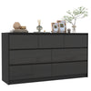 7 Drawer Dresser for Bedroom, 55 Inch Modern Dresser with High Gloss Drawers, Large Wood Chest of Drawer, White/Black