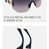 Oversized Shield Rimless Punk Sunglasses Women 2024 Luxury Brand Fashion Winged Sun Glasses For Ladies Shades Eyewear UV400