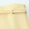 TRAFZA Women Fashion Suit Yellow V-Neck Sleeveless Belt Sngle Breasted Tops+High Waist Pocket Belt Long Skirts Female Summer Set