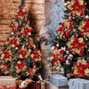 Silver Glitter Christmas Flowers Silver Xmas Tree Artifical Flower Ornaments Merry Christmas Decoration For Home Party New Year