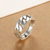 BFCLUB 925 Sterling Silver Rings For Women Men Fine Jewelry Finger Adjustable Open Vintage Chain Ring For Party Birthday Gift