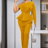 Spring 2 Pieces Set for Woman Pearl Top with Sleeves Pants Suit Women Outfit Elegant Classy Evening Wholesale Dropshipping