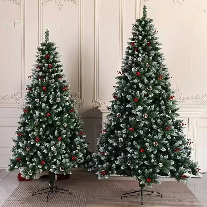 8-foot Tall Christmas Tree , Spray White on the head With Haw and Pine Nut,  for Holiday Decoration