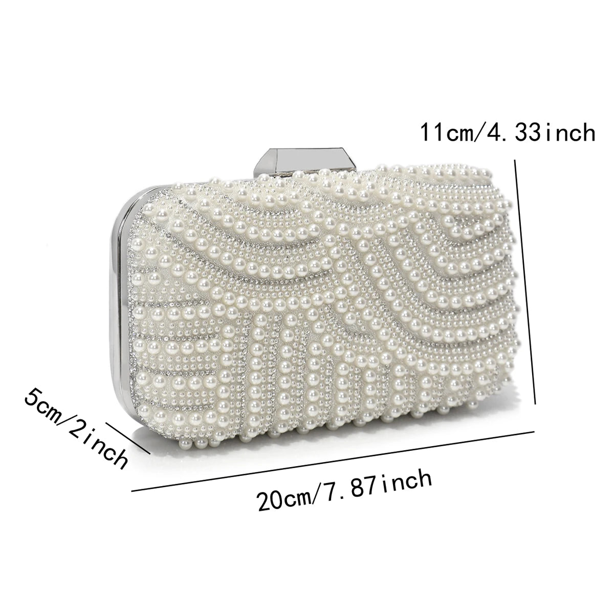 Beading Women Clutch Bags Pearl Hollow Out Metal Chain Shoulder Handbags Flap Glitter Rhinestones Party Dinner Prom Cocktail Eve
