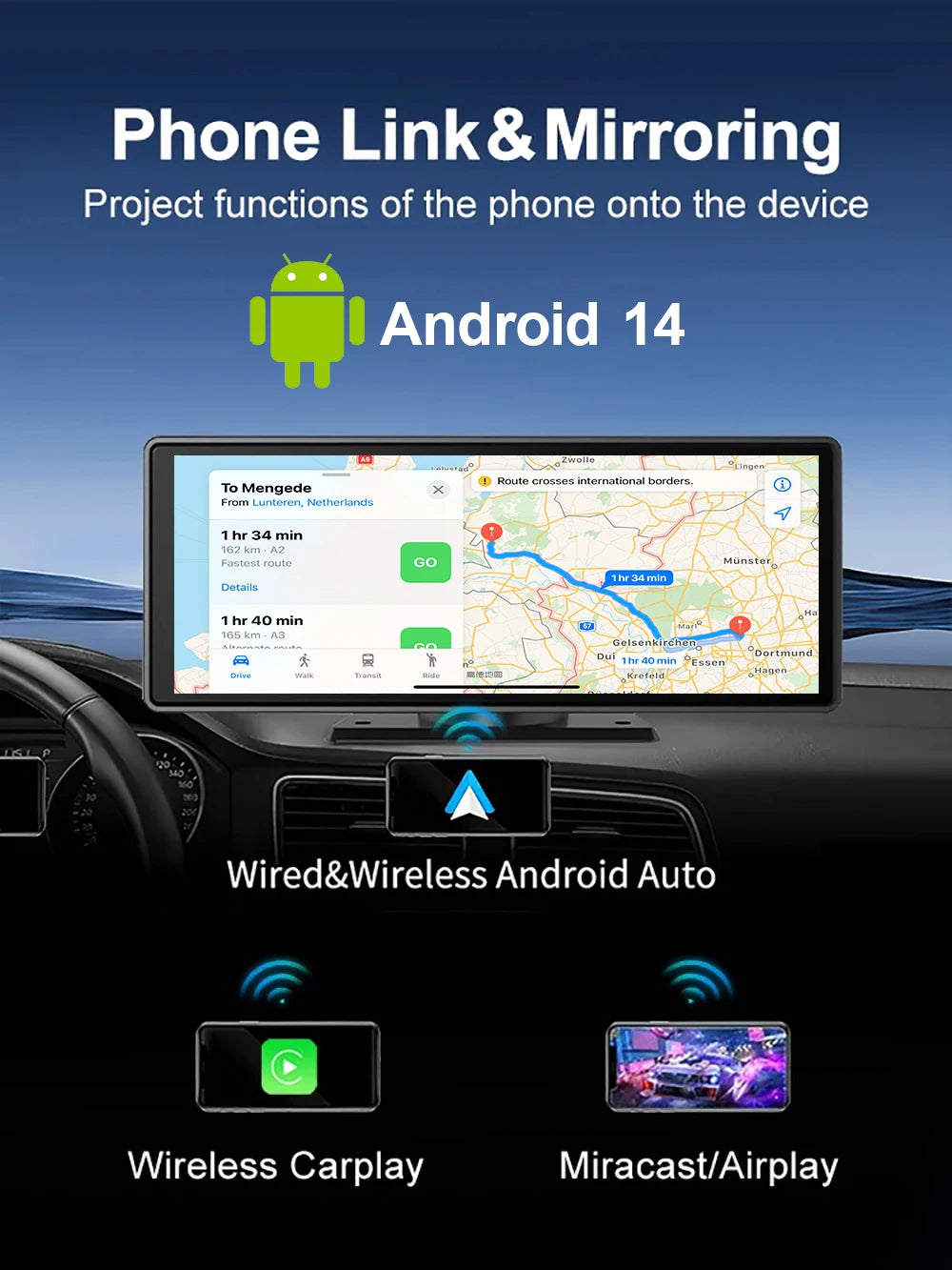 CAIXI 10.26" 4/8 Core Android 14 Wireless Carplay & Android Auto Car Radio   Multimedia Player Autoraido GPS Navigation Rearview