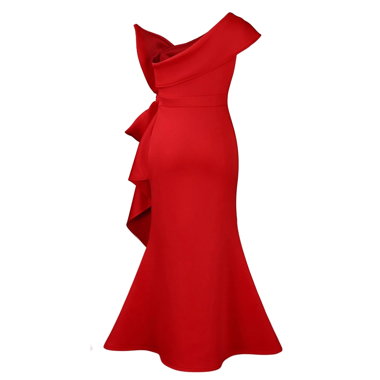 Elegant Dresses for Women One Shoulder Sleeveless Ruffles Mermaid Floor Length Luxury Birthday Party Dinner Vestidos Mujer Dress