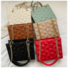Ladies Fashion Large Capacity Chain Bag Retro Square Tote Bag Diamond Texture Shoulder Crossbody Daily Hundred Underarm Handbag
