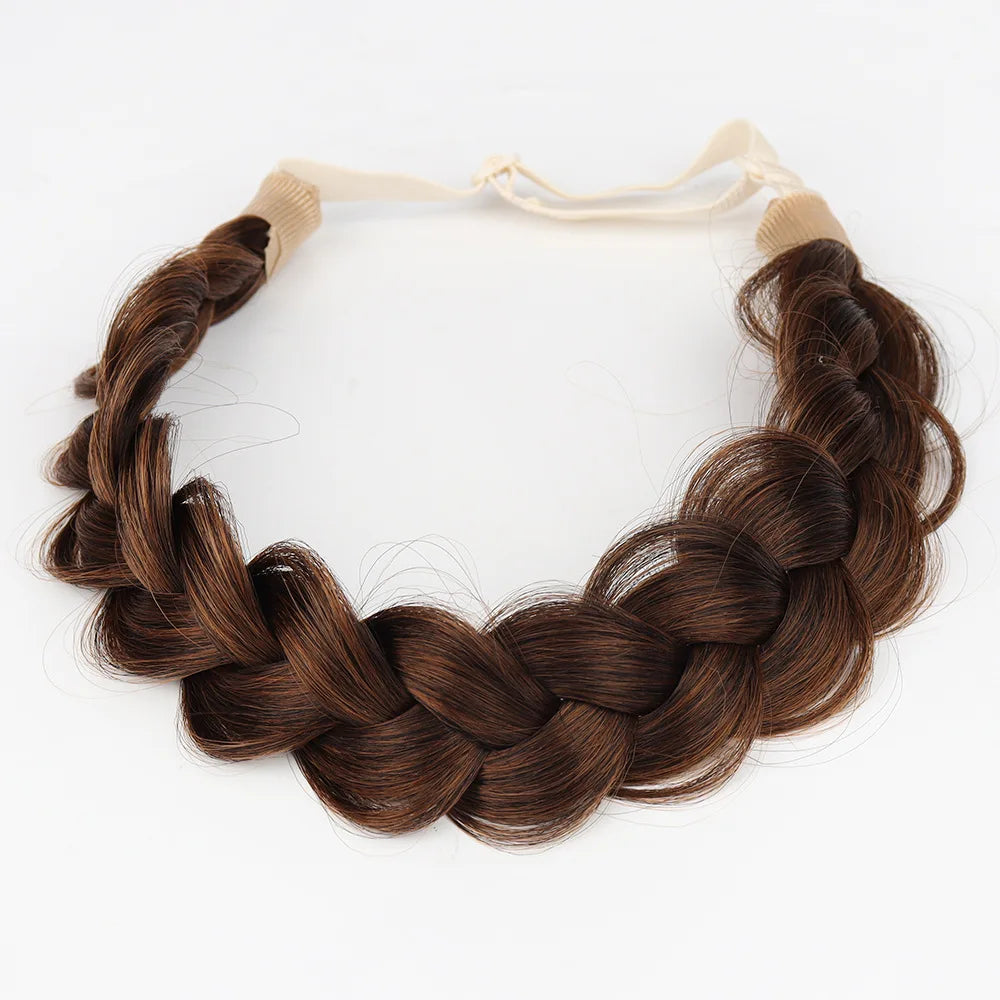 Synthetic Premium Adjustable Handmade Braided Elastic Band Hair Fashion Braiding Hair Headband Headwear For Women