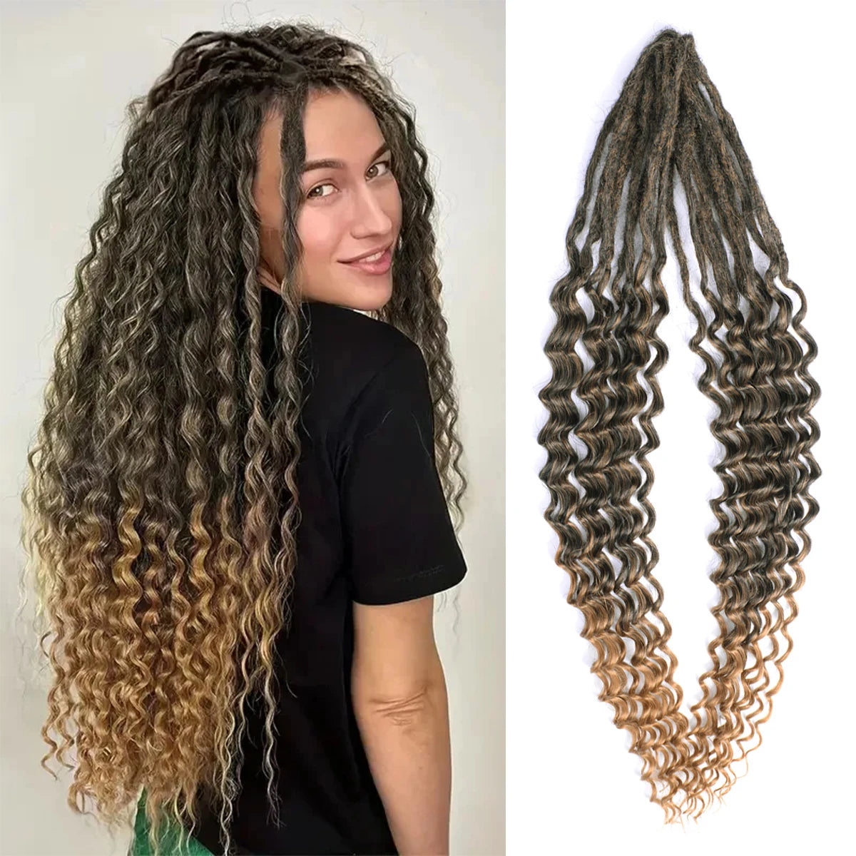 Handmade Dreadlocks Hair Extensions 24Inch Soft Crochet Dreadlock Braids Hair Synthetic Faux Locs Braids Hair For Women And Men