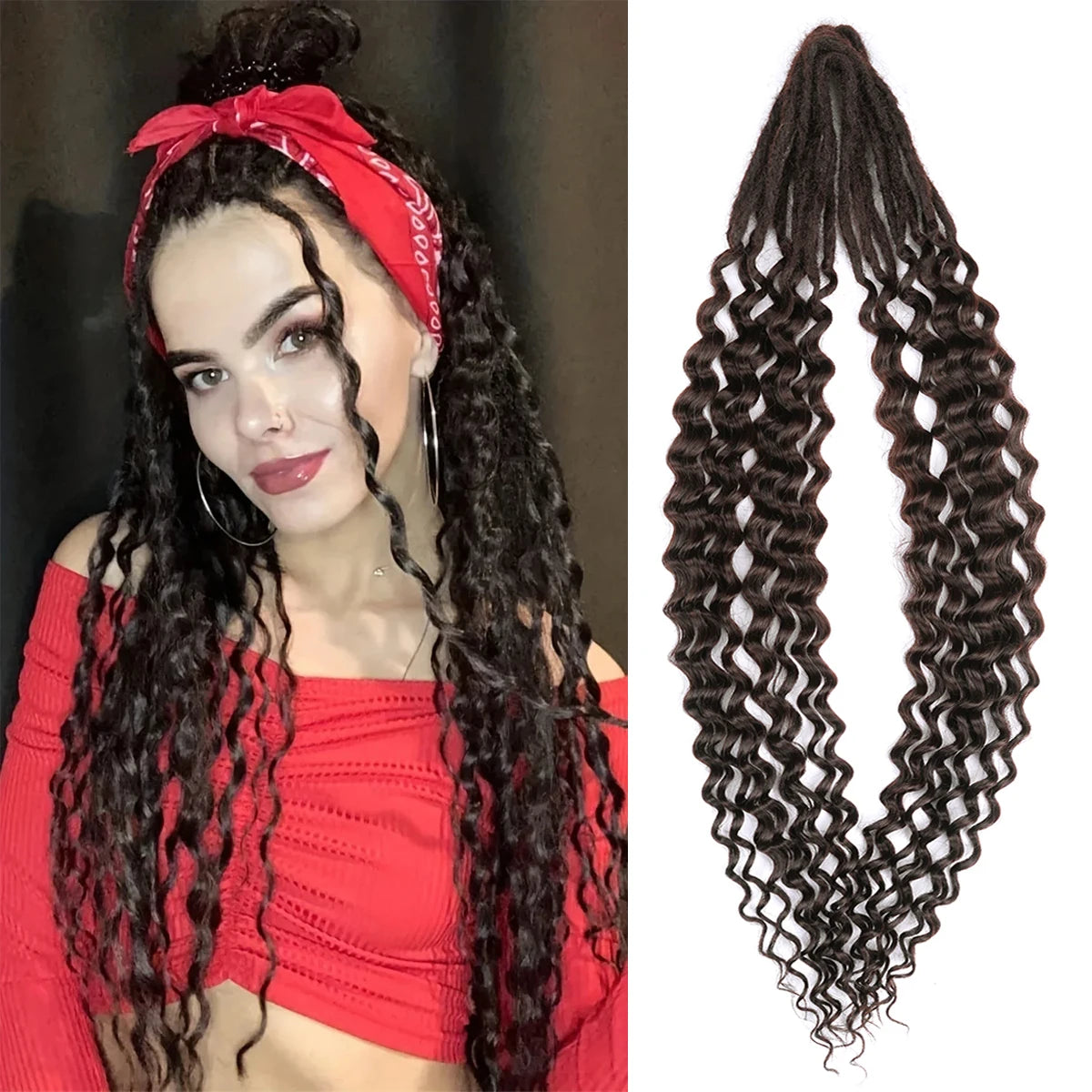Handmade Dreadlocks Hair Extensions 24Inch Soft Crochet Dreadlock Braids Hair Synthetic Faux Locs Braids Hair For Women And Men