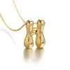 Greatera Gold Color Chunky Balloon Bubble Initial Letter Pendant Choker Necklaces for Women Custom Personalized Jewelry