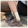 Women's Chunky Sneakers  Breathable Mesh Platform Sports Shoes Woman Fashion Lace Up Thick Sole Casual  Mujer 2024