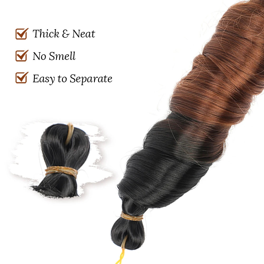 French Curls Braiding Hair Extensions Synthetic Hair Loose Wave Spiral Curl Braids High Temperature Ombre Pre Stretched Hair