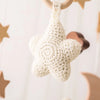 Baby Crib Mobile Bed Bell Rattle Toys Wooden Crochet Stars Pendant Bed Bell Toys Newborn Comfort Crib Bracket Hanging Toys Gifts