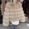 QUEENTINA Fox Fur Coat Real Winter Women'S Fashion Brown 2025 Leather And Skin Clothing Natural New In Coats & Jackets Outerwear