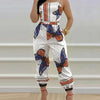 New Summer Fashion Printed Sleeveless Jumpsuit Sexy Hollow Backless Lace Up Long Jumpsuits Elegant Casual Jumpsuit With Pocket