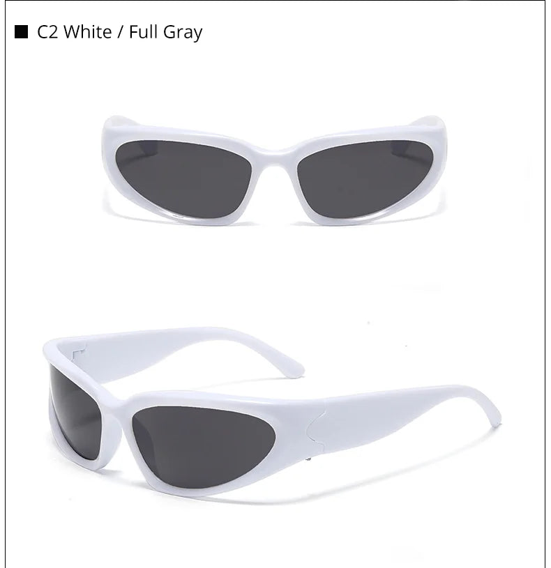 Designer y2k UV400 Mirrored Sunglasses Women White Sun Glasses Men Hispter Sport Driving Cycling Ladies Shades 2023 gafas de sol