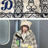 2023 European Station Winter New Down Jacket Women's Warm Fashion Short Color Patchwork Graffiti thick White Duck Down Coa