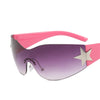 Sports Punk Sunglasses Goggle Y2k Luxury Brand Designer Sun Glasses Shades One Piece Around Eyewear Female Five Star Eyeglasses