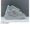 Leather Women Shoes Autumn Spring  New Style Fashion Platform Shoes Ins Platforms Sneakers Tide Shine Bling Rhinestone Shoes