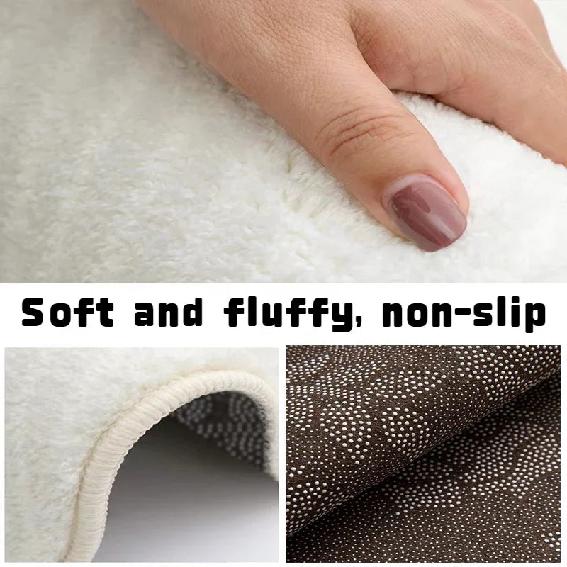 Ins French Style Plush Carpet Living Room Bedroom Modern Minimalist Bedside Fluffy Thickening Rugs Household Coffee Table Mat