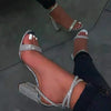 Heel Sandals Women Rhinestone Sexy Transparent High Heels Sandals Female New Summer Party Dress Shoes Ladies Pumps Plus Size