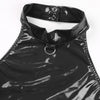 Sexy Women Skinny Dress with Suspender Garters Wetlook Faux Leather Sleeveless Zipper Short Party Dress Shiny Night Club Clothes