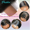 Phashion 26 28 Inch13x6 Lace Frontal Straight Pre Plucked Swiss HD Transparent Full Front Only Natural Black 100% Human Hair
