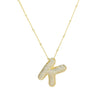 Cubic Zirconia Gold Plated  Bubble Alphabet Letter Necklace Monogram Necklace Balloon Initial Necklace Gifts for Women Girls