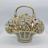 Flower Basket Diamond Dinner Bag Metal Hollow Hand-Held Rhinestone Women's Bag Banquet Clutch Purse Crystal Vintage Handbags