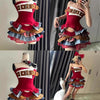Punk Style Vintage Woman 2 Piece Sets Y2k Design Strapless Crop Tops + High Waist Ruffle Skirt Female Party Korea Style Outfits