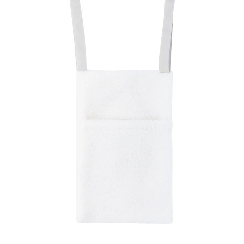 New Thick Plush Baby Crib Hanging Storage Bag Portable Double Pockets Newborn Cot Toy Organizer Bag Bed Headboard Storage Pouch