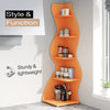 Tribesigns Corner Shelf, Modern 5-Tier Wall Corner Bookshelf, Stylish Corner Small Bookcase Storage Rack Plant Stand