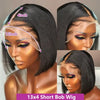 Bone Straight Bob Wig Human Hair 13x4 Lace Wigs Transparent Lace Human Hair Short Wig Pre Plucked 200% Density For Women
