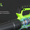 Cordless Leaf Blower 6-Speed Electric Blower with Battery Charger Turbo Motor Dual Tubes Lightweight for Lawn Patio Snow Removal
