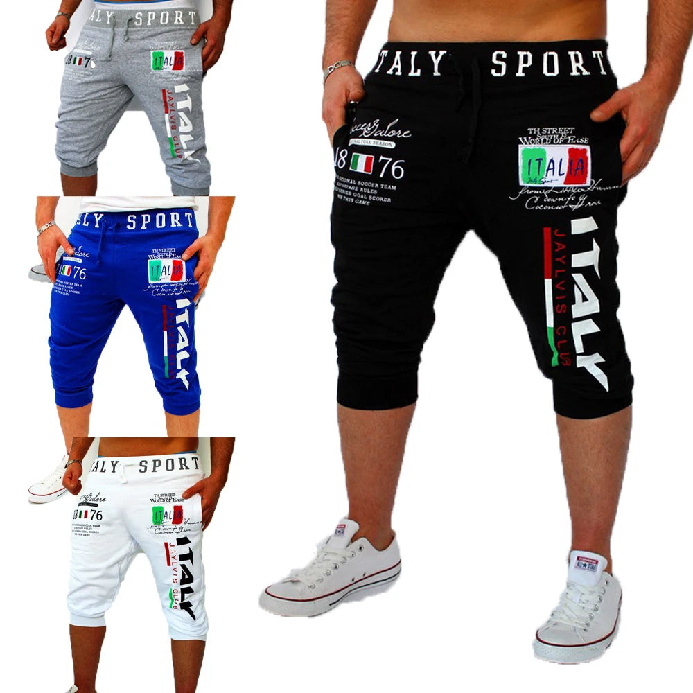 Mens Summer Shorts Elastic Drawstring Waist Lightweight Breathable Quick-Dry Sports Cropped Pants for Basketball Fitness Running