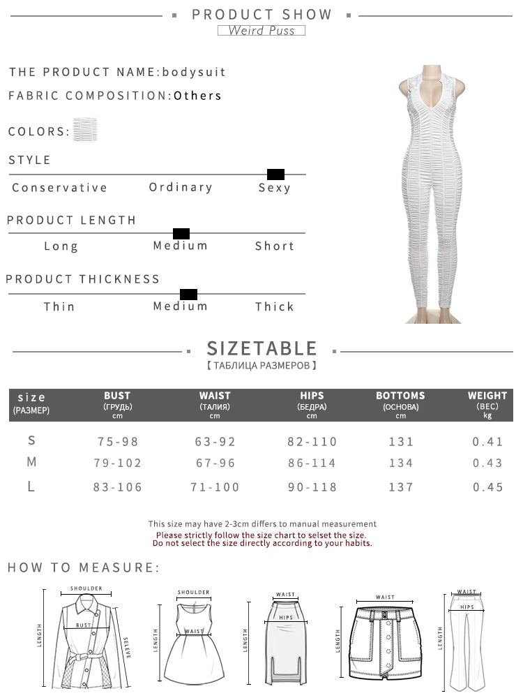 Weird Puss Ruffles Stretch Jumpsuit Women Casual Tight Fitness Activity Sleeveless Low-Neck Solid Skinny Sporty Workout Overalls