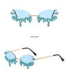 Diamond Rimless Sunglasses Women Luxury Brand Rhinestone Sun Glasses Ladies Sexy Tear Shape Punk Party Eyewear gafas de sol