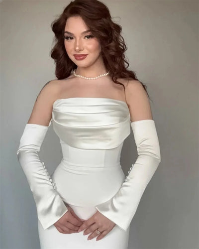Customized Mermaid Evening Dress Party Classic  Jersey Strapless Dresses Modern Saudi Arabia Available in Colors Celebrity Gowns
