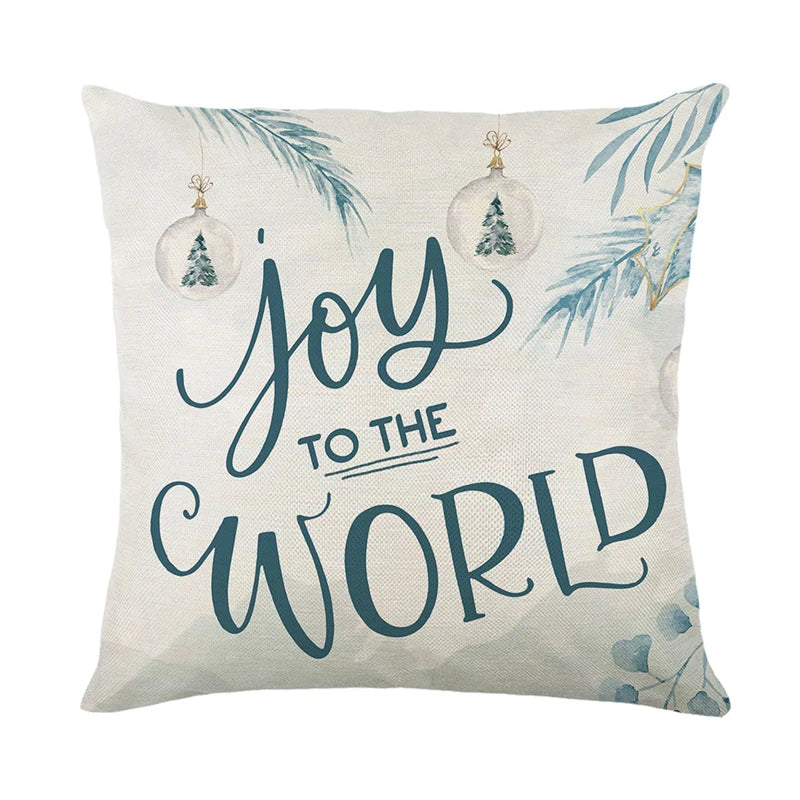 Linen Christmas Pillow Cover Snowman Elk Pillow Case 2024 Christmas Decoration for Home New Year Sofa Car Cushion Cover 45x45cm