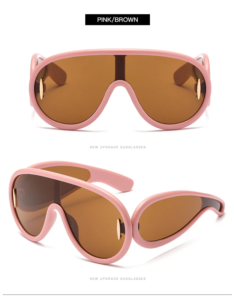 New Fashion Personality Hip Hop Cool Cyberpunk Sunglasses with Large Frame UV400 Anti UV Eyeglasses Oculos De Sol Feminino