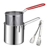 Frying Pan Set Japanese Deep Oil-saving Fryer 304 Stainless Steel High Temperature Kitchen Tempura Chicken Basket Cooking Tools