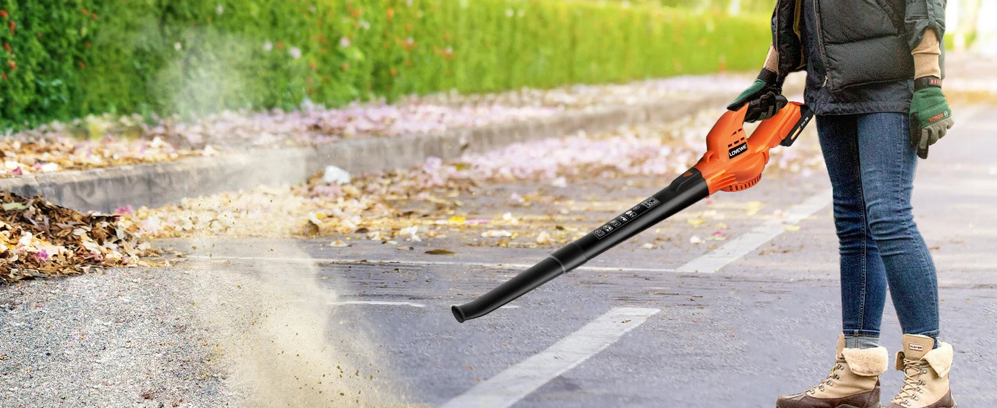 Cordless Leaf Blower, 150Mph Handheld Electric Leaf Blowers with 2.0Ah Battery & Fast Charger, 2 Speed Mode, 20V Battery Powered