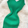 Summer V Neck Knit Sexy Strap Dress Women Elatic Waist Bodycon Sundress Female Beach Backless Maxi Long Dress