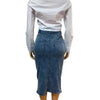 Denim Skirt Suit Women 2 Piece Sets Shirt Patchwork Turn Down Collar Belt Pockets Overshirt Straight Skirts Distressed Outfits