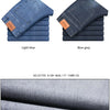 Summer Elastic Men's Jeans Fashion Gray Comfortable Business Straight Stretch Cotton Casual Denim Pants Brand Male Thin Trousers