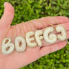 18K Gold Plated Waterproof Thick Bubble Alphabet Letter Clavicle Choker Necklace Sparkling Rhinestone Balloon Initial Jewelry