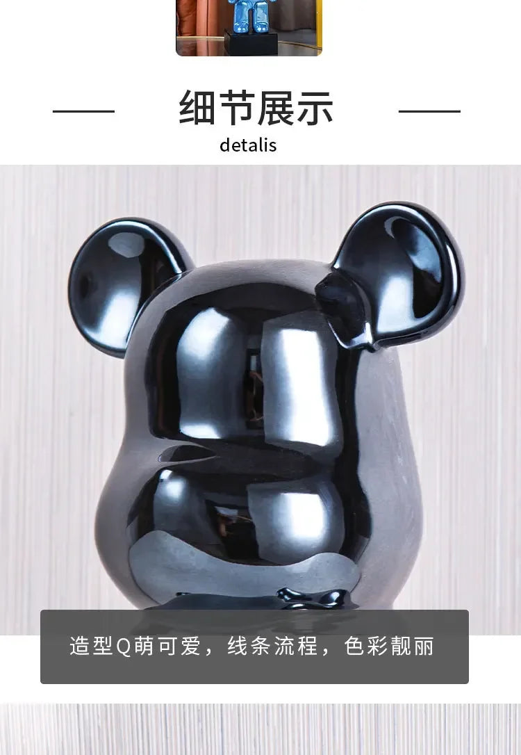 20/28/35cm Aesthetic Bear Figure Stautes Ceramics Violent Bear Figurines Sculptures Decor Luxury Room Decorations Home Ornament